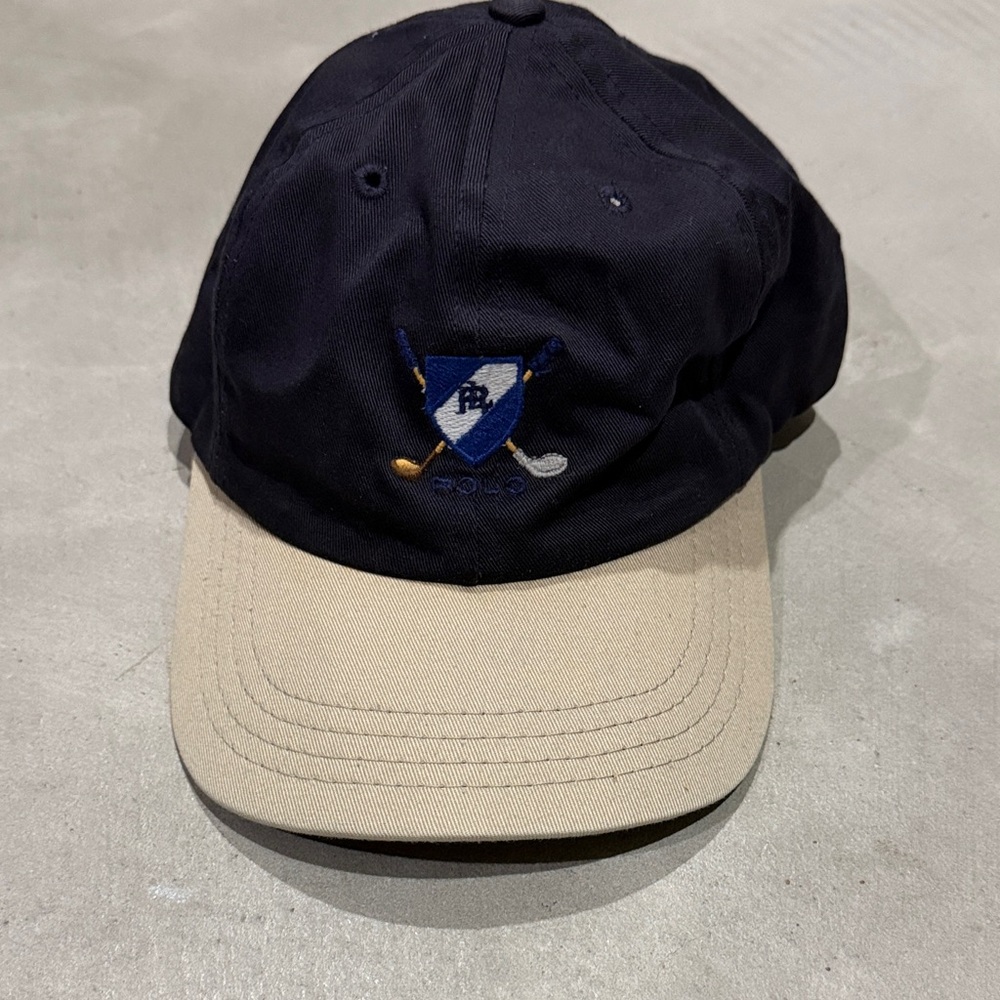 Polo by Ralph Lauren Navy and Beige vintage golf Cap